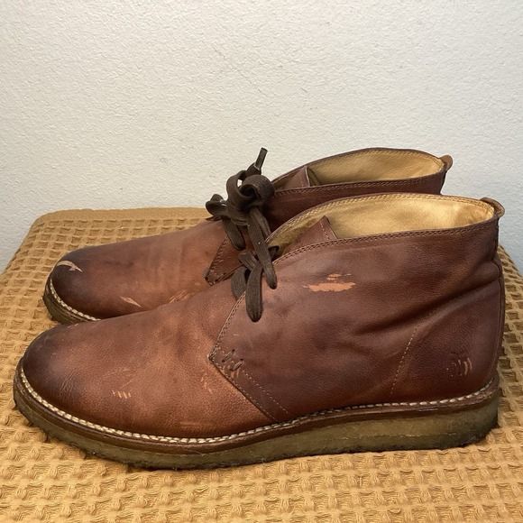 Frye Men\'s Leather Desert Boots Sz 10 D Brown Chukka Lace-Up Shoes main image 9